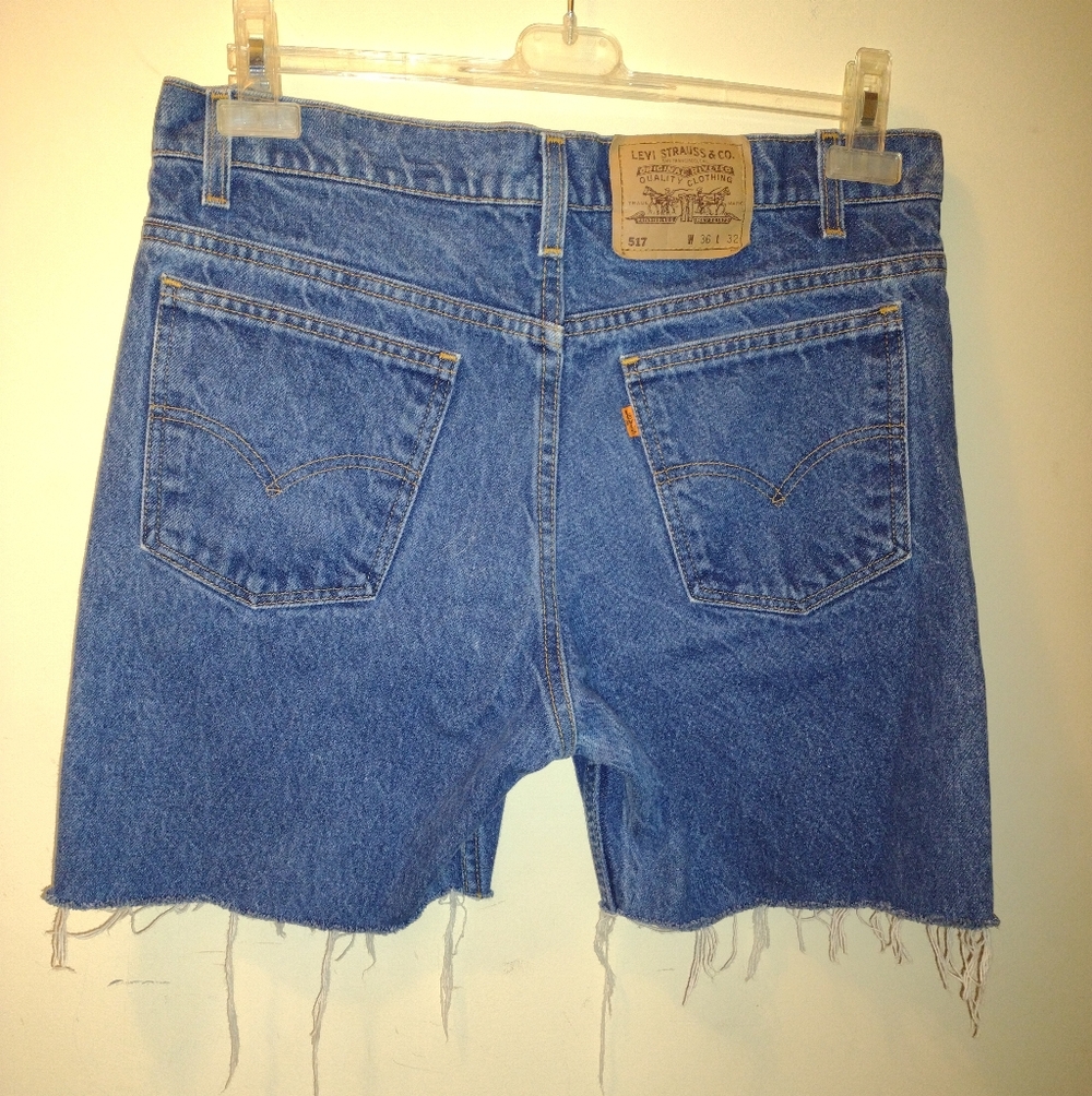 VTG 1996 Levi's 517 Orange Tab Cut Off Jean Shorts Mens Sz 36-(34) USA Made Jort